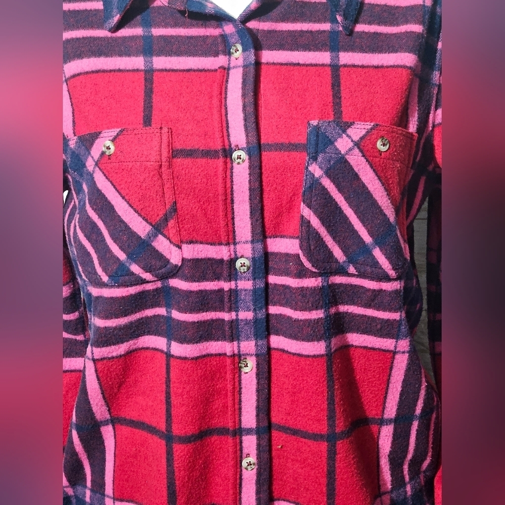 Plaid Button Down Shirt - Red and Pink - Picture 2 of 8